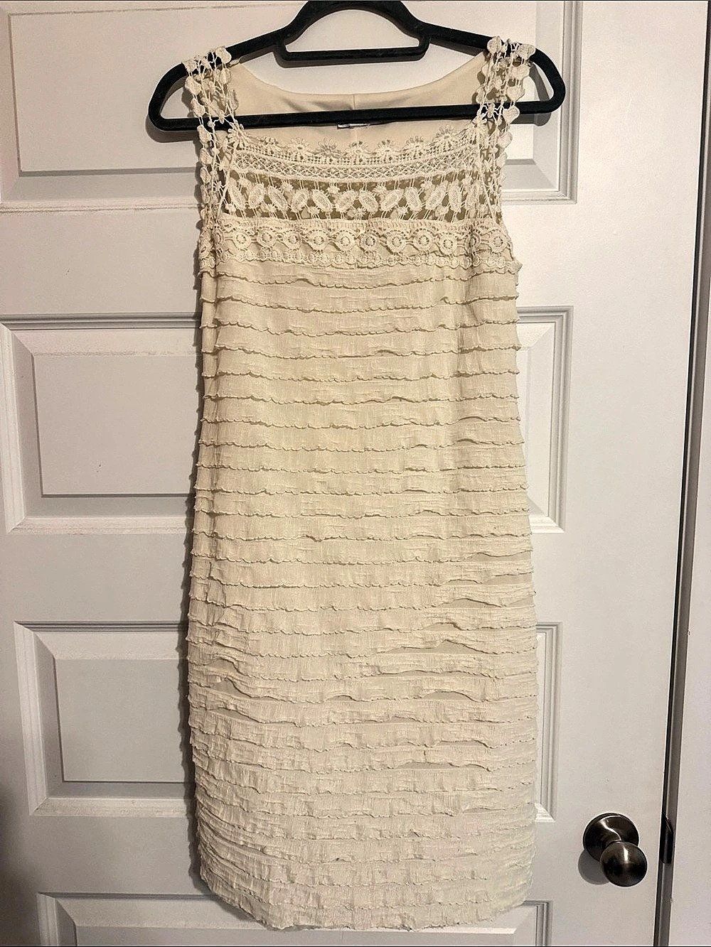 Amanda Lane Lace Mini Dress in Cream size Small